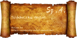 Szádeczky Antal névjegykártya