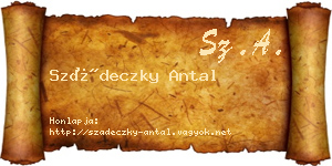 Szádeczky Antal névjegykártya